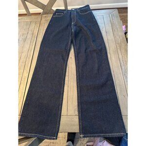 NWT ZARA WIDE-LEG HIGH-WAIST FULL LENGTH JEANS Straight Leg Blue Size 6